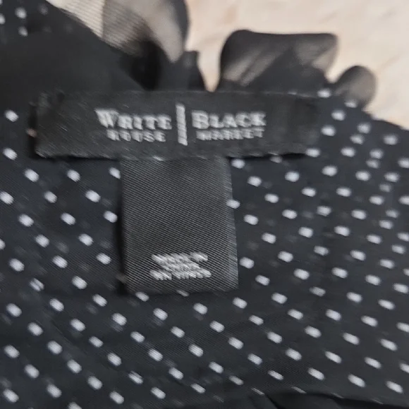 White House Black Market Black and White Polka Dot Floral Waist Belt - Picture 5 of 5